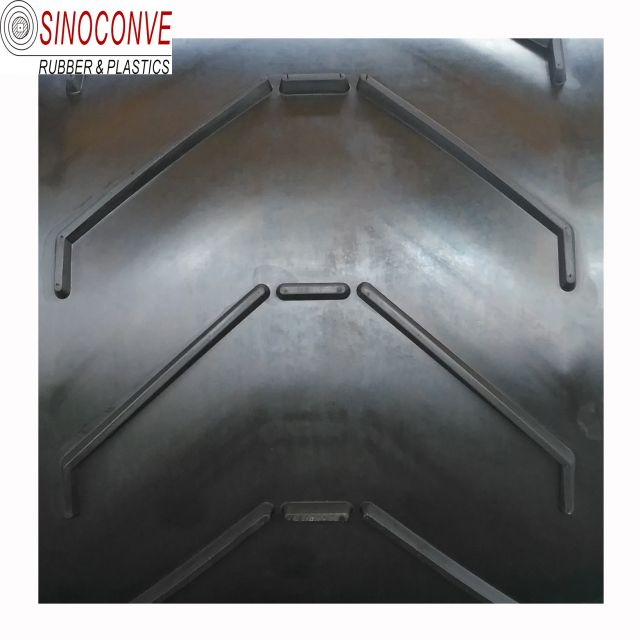 Heat resistant EP canvas chevron rubber conveyor belt